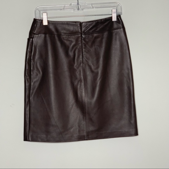 Shin Choi Italian Leather Skirt Brown Size 4. - Picture 6 of 9